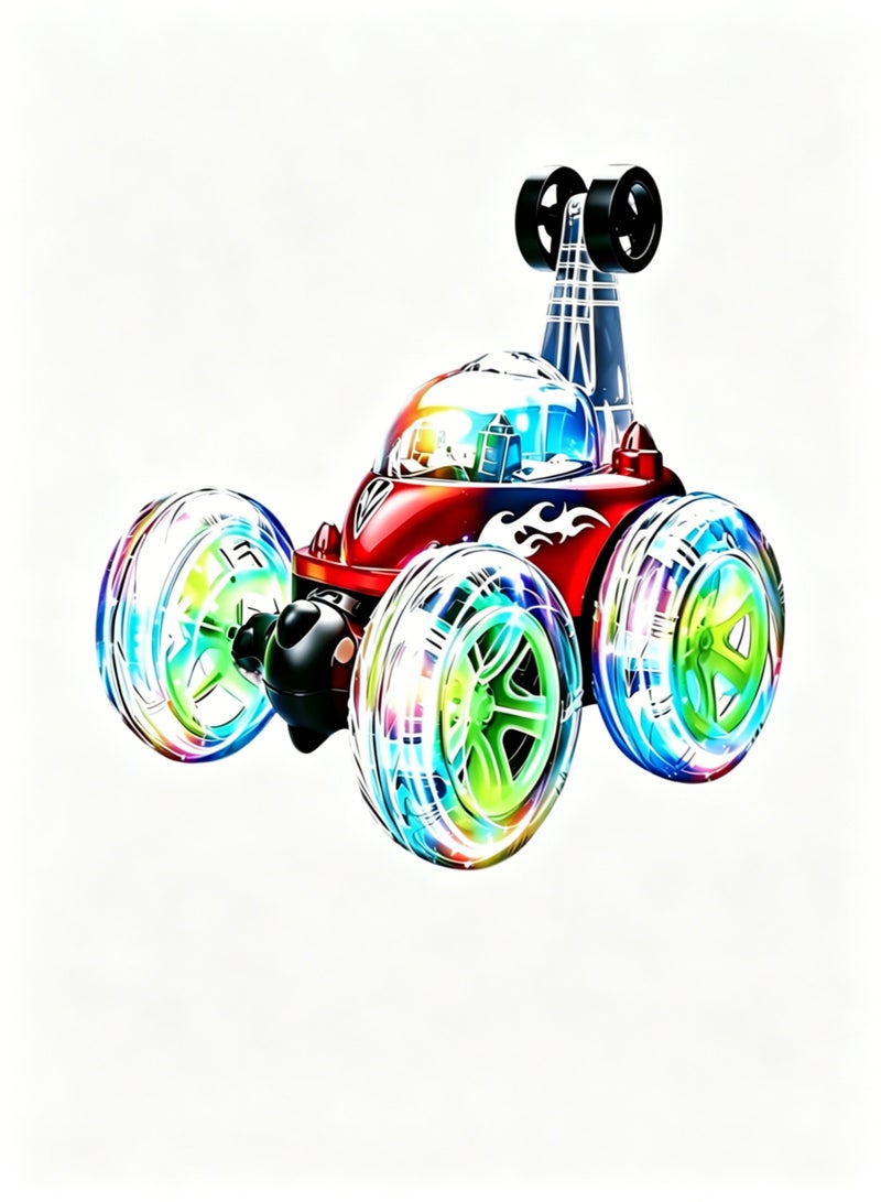 loven Remote Control Car Stunt Cars 360° Rotating with 2.4GHz Rechargeable  Toys Car Gift for Boys 3 4 5 6 7 8 9 10 11 12 (Red) - Image 1