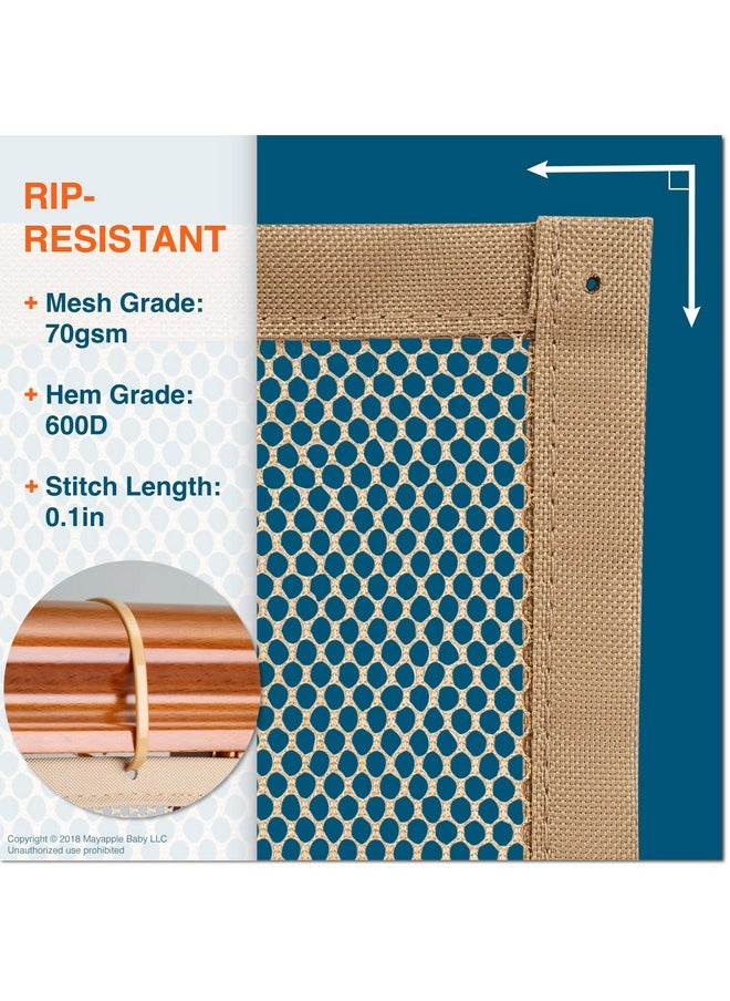 روفينج كوف درج درابزين الحرس 10Ft X 3Ft درابزين شبكة حماية للطفل التدقيق بوابة حماية الطفل غطاء شرفة شبكة المعاوضة اللوز البني  - Image 2