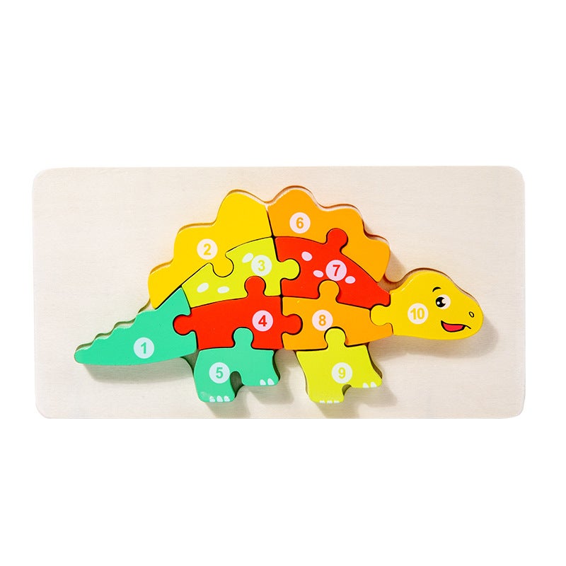 Wooden Children'S Educational Toys 4-6 Early Education Cognitive Product Wooden Animal Traffic Shape Matching 3D Puzzle - Image 1