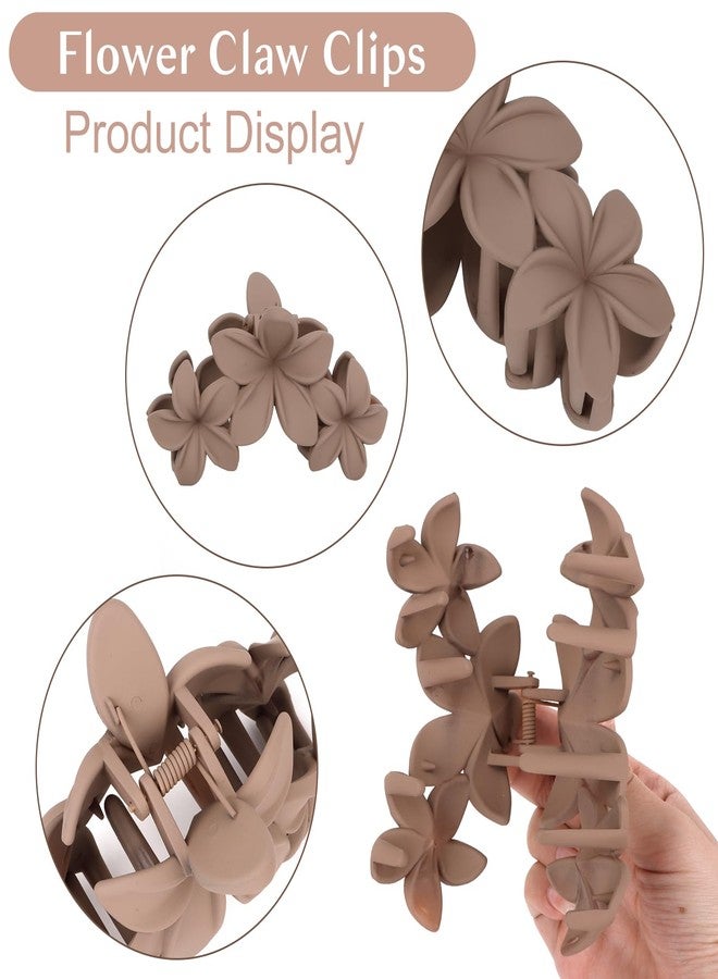 ANBALA Flower Hair Accessories: 4PCS Matte Plumeria Hair Claws, Strong Hold Clips for Women and Girls - Image 2