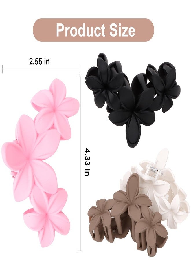 ANBALA Flower Hair Accessories: 4PCS Matte Plumeria Hair Claws, Strong Hold Clips for Women and Girls - Image 5