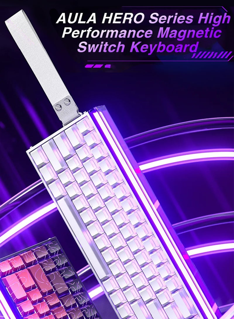 AULA HERO 68 Magnetic Switch Gaming Keyboard - 8000Hz Polling Rate, Adjustable RT, RGB Backlit, Ultra-Fast Response, Wired USB-C, Web Driver Support - Image 2