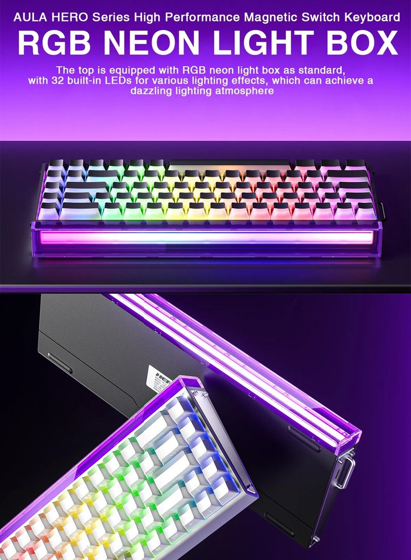 AULA HERO 68 Magnetic Switch Gaming Keyboard - 8000Hz Polling Rate, Adjustable RT, RGB Backlit, Ultra-Fast Response, Wired USB-C, Web Driver Support - Image 4