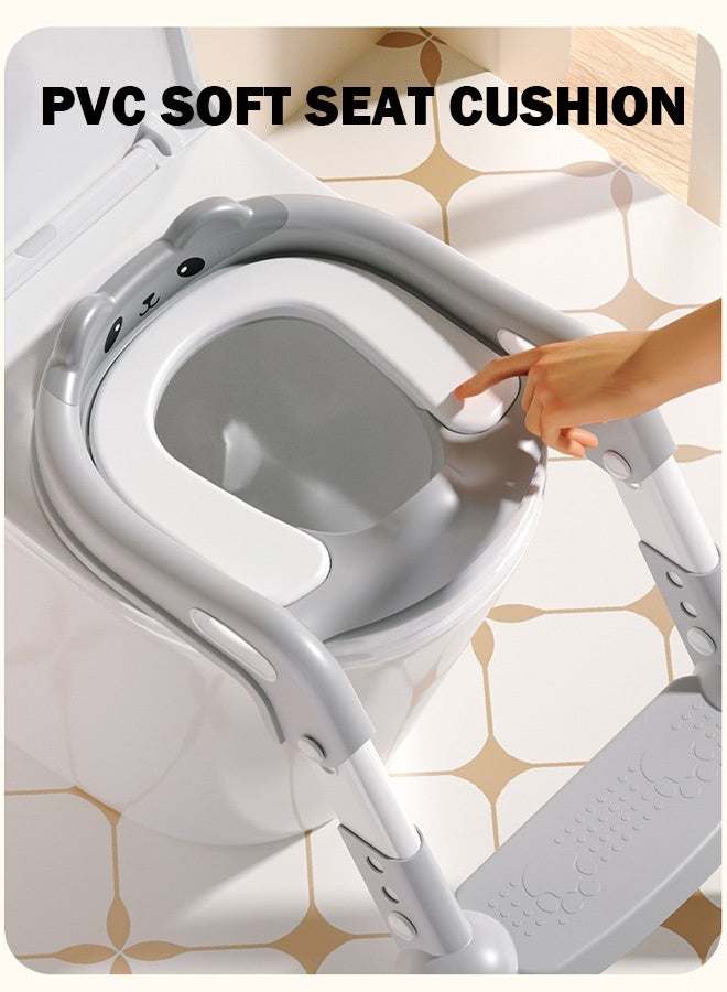 فوغماكس مقعد تدريب على استخدام المرحاض قابل للطي - رمادي للأطفال الصغار، مقعد تدريب على استخدام المرحاض 2 في 1 - Image 4