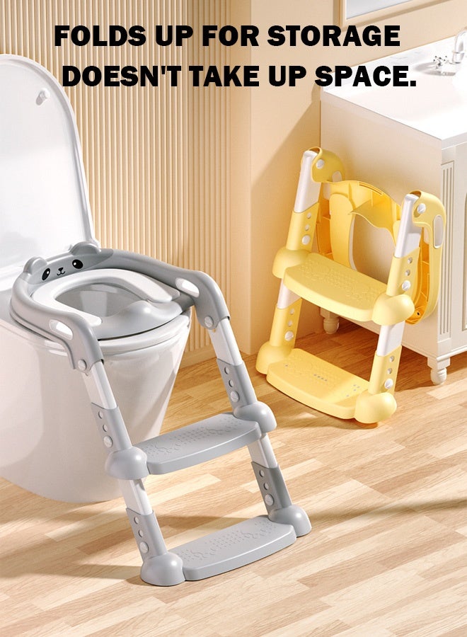 فوغماكس مقعد تدريب على استخدام المرحاض قابل للطي - رمادي للأطفال الصغار، مقعد تدريب على استخدام المرحاض 2 في 1 - Image 2