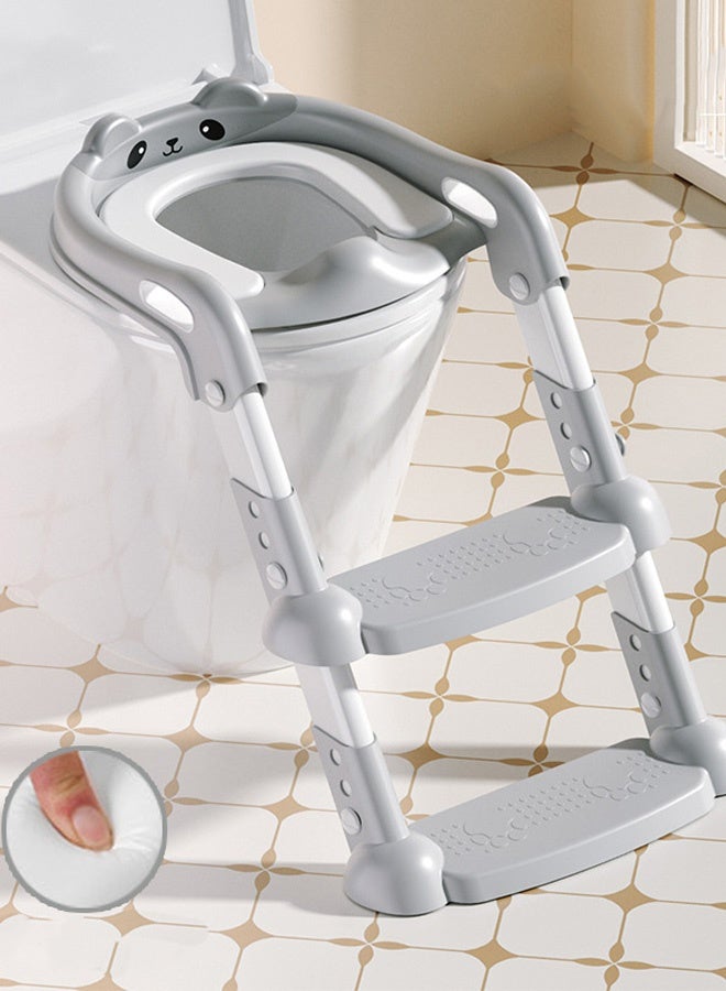 فوغماكس مقعد تدريب على استخدام المرحاض قابل للطي - رمادي للأطفال الصغار، مقعد تدريب على استخدام المرحاض 2 في 1 - Image 1