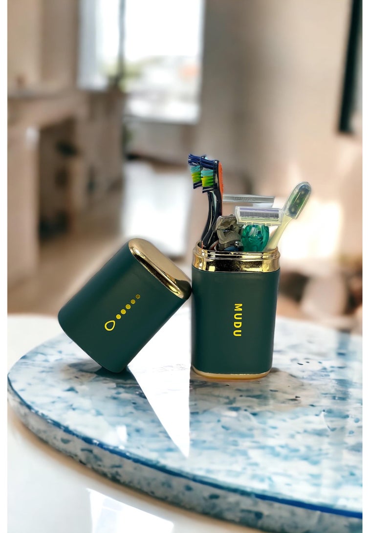 Excefore Portable Toothbrush Organizer Box, Travel Dental Kit Holder with Toothpaste Storage Case, Ideal for Bathroom Vanity, Sink, Makeup Brushes, Razors, Get Yours in Stylish Green - Image 3