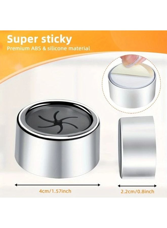 6pcs Self Adhesive Towel Holders Round Push in Suction Wall Hooks No Drilling Needed - Image 5