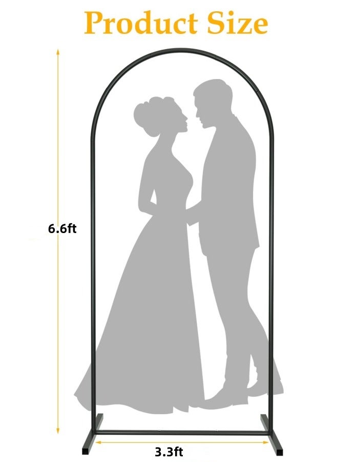 GGEROU Metal Arch Backdrop Stand 6.6ft Black Wedding Arched Frame Balloon Arch Stand, Open Arch Frame with Base Stand Backdrop for Ceremony Parties Birthday Floral Flower Garden Decoration  - Image 2