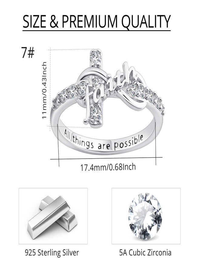 Cuoka Cross Ring, S925 Sterling Silver Infinity FaithRing Adjustable Infinity Faith Cross Wrap Ring Christian Fashion Band Ring for Women (US Size 7#) - Image 2