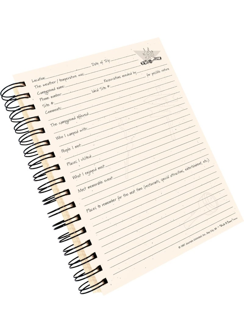 Write It Down series by Journals Unlimited, Guided Journal, Camping, The Camper's Journal, Full-size 7.5"x 9", Yellow Hard Cover, Made in USA - Image 4
