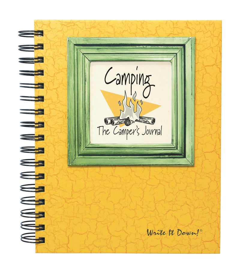 Write it Down series by Journals Unlimited, Guided Journal, Camping, The Camper's Journal, Full-size 7.5"x 9", Yellow Hard Cover, Made in USA - Image 3
