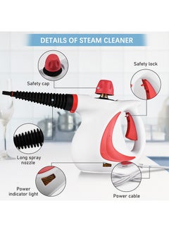 Joshberg Handheld Steam Cleaner,1050W Portable Multifunctional Steam Machine,350ml Large Capacity, 9-Piece Accessory Set,Suitable For Toys,Floors,Cars,Carpets,Upholstery,Sofas,Tiles,Window Cleaning  - Image 2