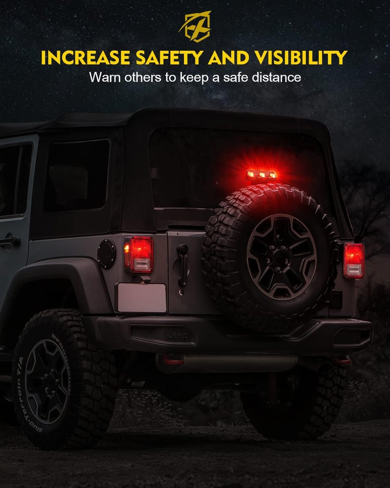 Xprite LED Third Brake Lights with Modern Designed, Brighter High Mount Stop Tail Light Compatible with Jeep Wrangler JK JKU 2007-2018 - Image 4
