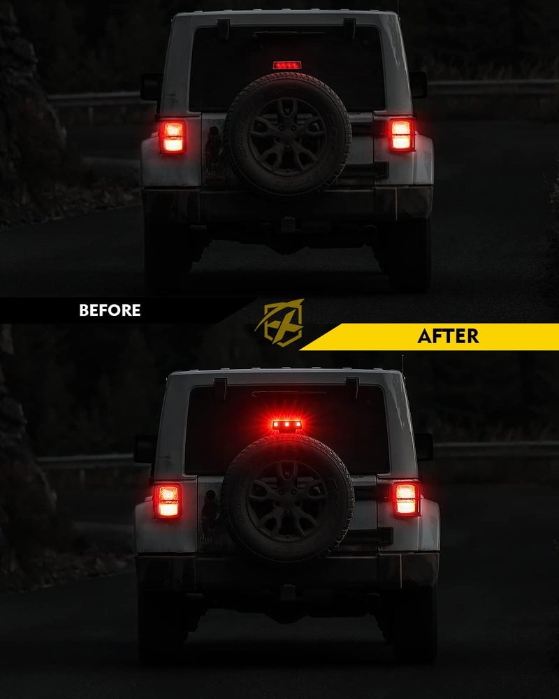 Xprite LED Third Brake Lights with Modern Designed, Brighter High Mount Stop Tail Light Compatible with Jeep Wrangler JK JKU 2007-2018 - Image 3