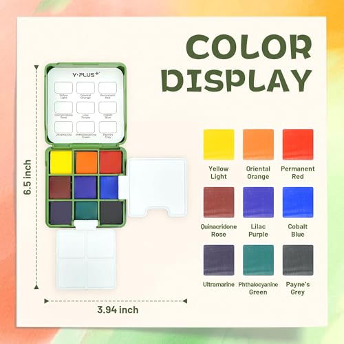 YPLUS Pocket Watercolor Paint Kit, Portable Travel Art Kit with Brush, Water Color Palette Painting Gift for Beginners Artist Adults - Image 3