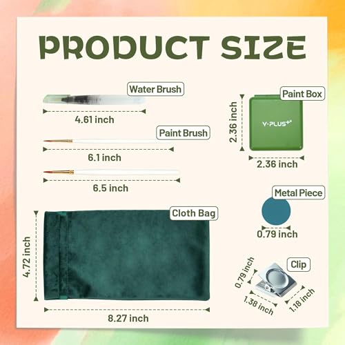 YPLUS Pocket Watercolor Paint Kit, Portable Travel Art Kit with Brush, Water Color Palette Painting Gift for Beginners Artist Adults - Image 4