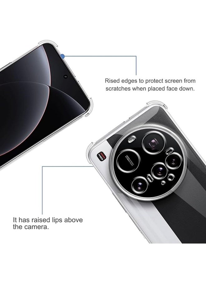 TEXEEM Case for Xiaomi 15 Ultra, Crystal Clear Shockproof Transparent Soft TPU Bumper Cover with 4-Corner Airbag Protection, Anti-Yellowing Anti-Scratch Slim Phone Case - Image 4