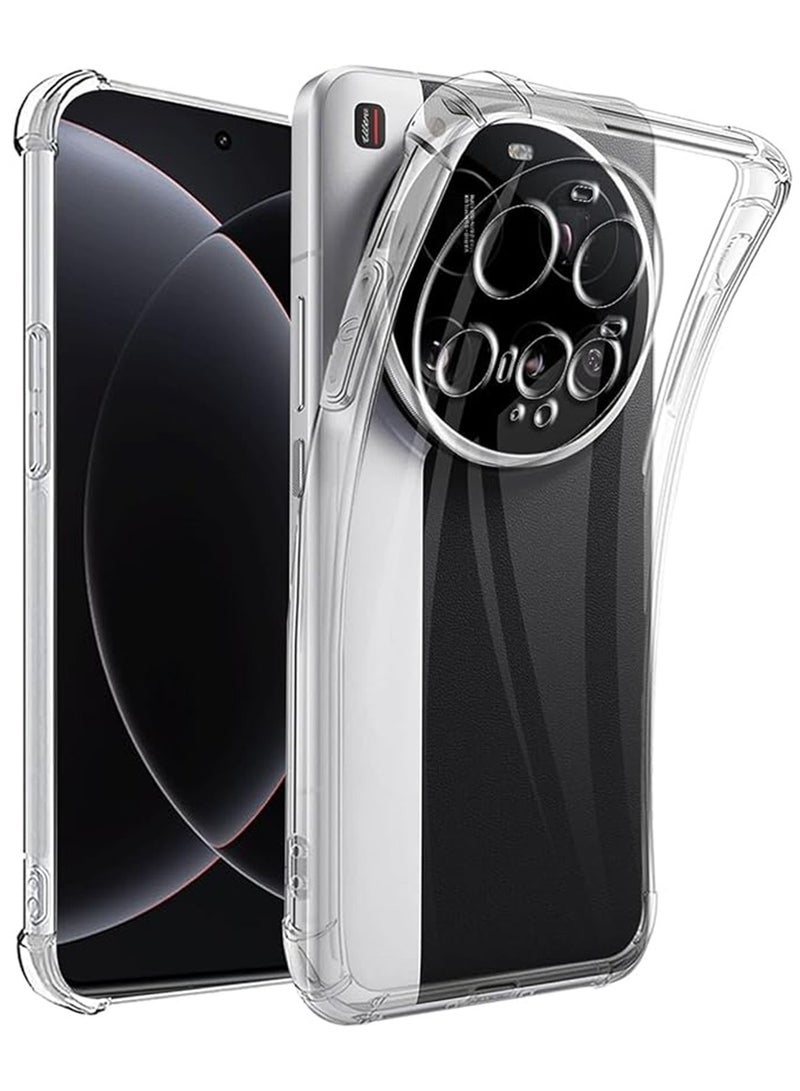 TEXEEM Case for Xiaomi 15 Ultra, Crystal Clear Shockproof Transparent Soft TPU Bumper Cover with 4-Corner Airbag Protection, Anti-Yellowing Anti-Scratch Slim Phone Case - Image 2