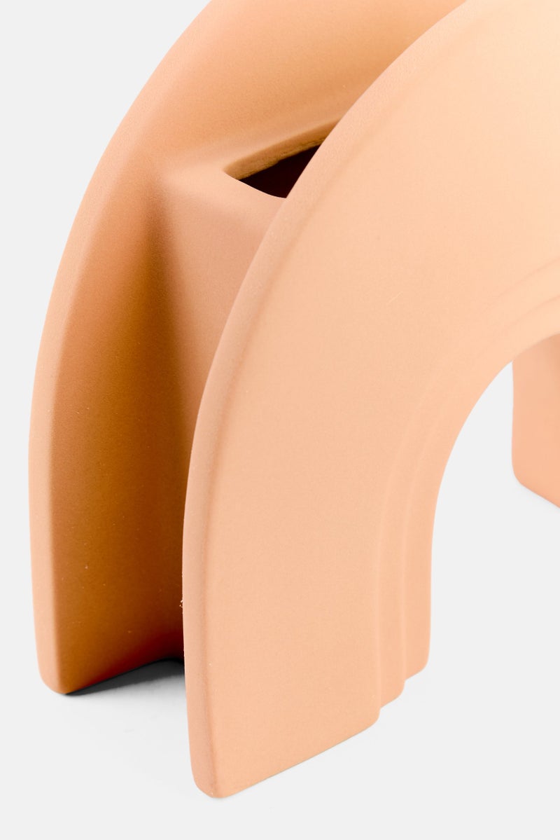Muy Mucho Decorative Ceramic Vase, Peach  - Image 3