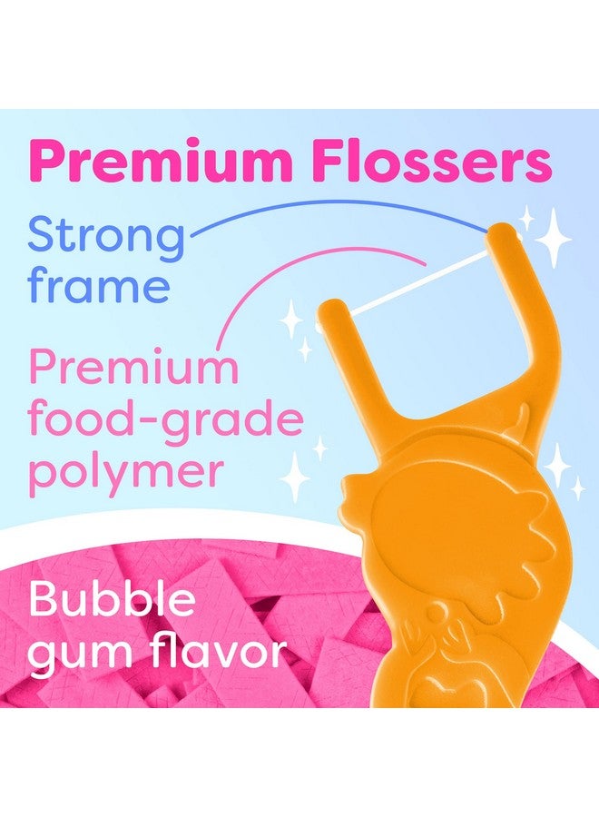 Trueocity Kids Flossers 4 Pack (200 Total) Kids Floss Picks Flossers Kids Floss For Kids Cute Animal Shapes Glides Easy Between Teeth Flosser Helps Prevent Tooth Decay & Gum Disease Bubble Gum Flavored - Image 3