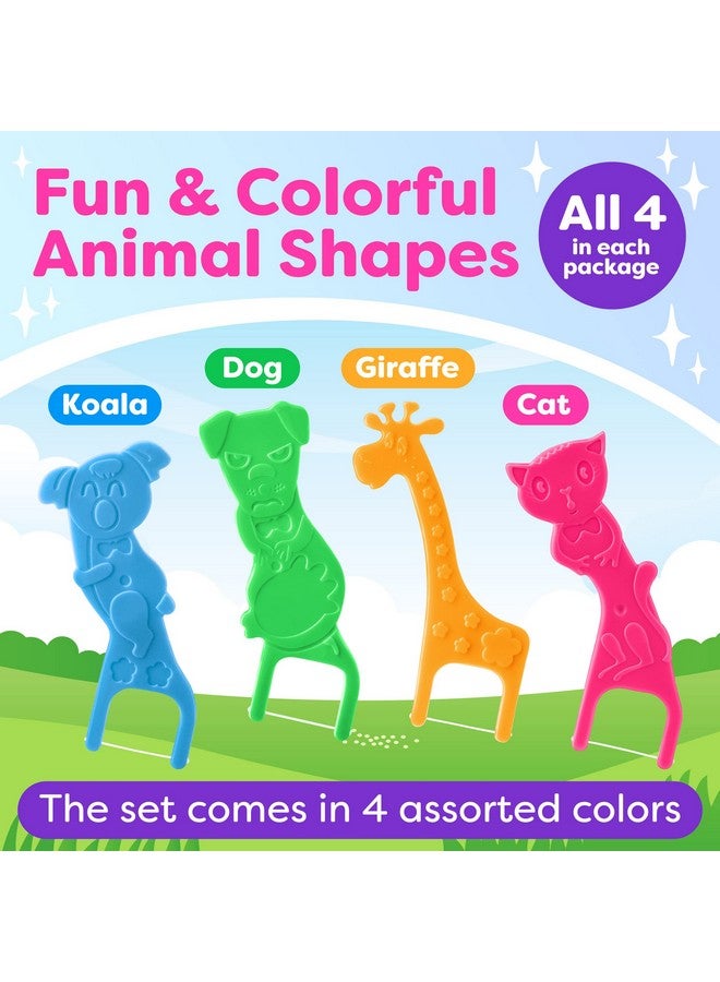 Trueocity Kids Flossers 4 Pack (200 Total) Kids Floss Picks Flossers Kids Floss For Kids Cute Animal Shapes Glides Easy Between Teeth Flosser Helps Prevent Tooth Decay & Gum Disease Bubble Gum Flavored - Image 5