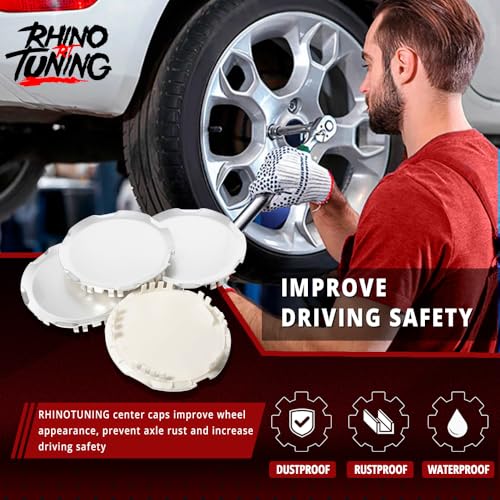 RTrhinotuning 6.6 in Wheel Center Caps Compatible with Terrain 17" 6 Spok Silver Wheel 2010-2017 OD: 6.57"(167 mm) ID: 5.91"(150 mm) 4 PCS Silver Hub Caps - Image 5
