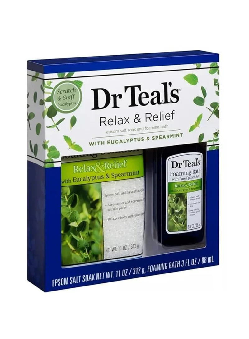 Dr Teal's Dr Teal's  Epsom Salt Soak  312Gm & Foaming Bath 88Ml-Eucalyptus & Spearmint set