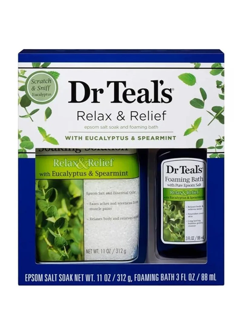 Dr Teal's Dr Teal's  Epsom Salt Soak  312Gm & Foaming Bath 88Ml-Eucalyptus & Spearmint set