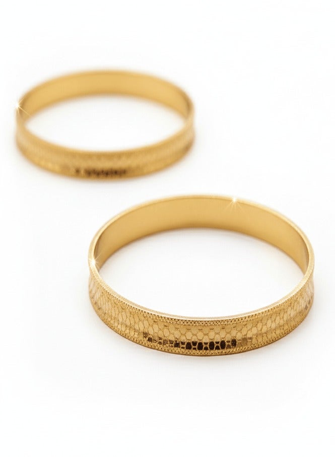 قطعتان أساور ذهبية أنثوية للأطفال لإطلالة مميزة