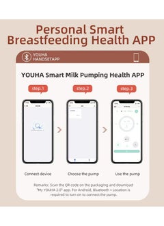 YOUHA 2 Pieces All-In-One Wear Electric Breast Pump with Smart Phone APP Control-White  - Image 3