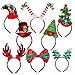 URATOT 8 Pack Christmas Reindeer Hair Hoop Headbands Xmas Party Costume Photo Prop Booth Headbands for Favors - Image 2