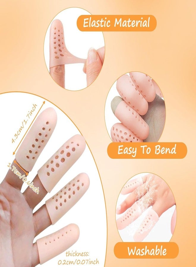 Rneswi 30 Pcs Gel Finger Cots with Air Holes, Silicone Finger Protectors, Finger Sleeves, Wound & Finger Crack Protection Gloves - Image 2