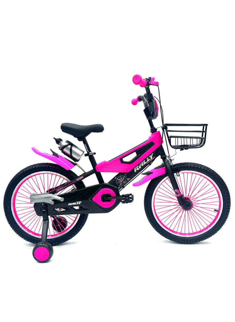 RALLY BICYCLE - RALLY BICYCLE, Kids bike, RL-20-1390, for 6-10 Years old with training wheels, Bell, Chain cover, Basket and Water bottle - Image 1