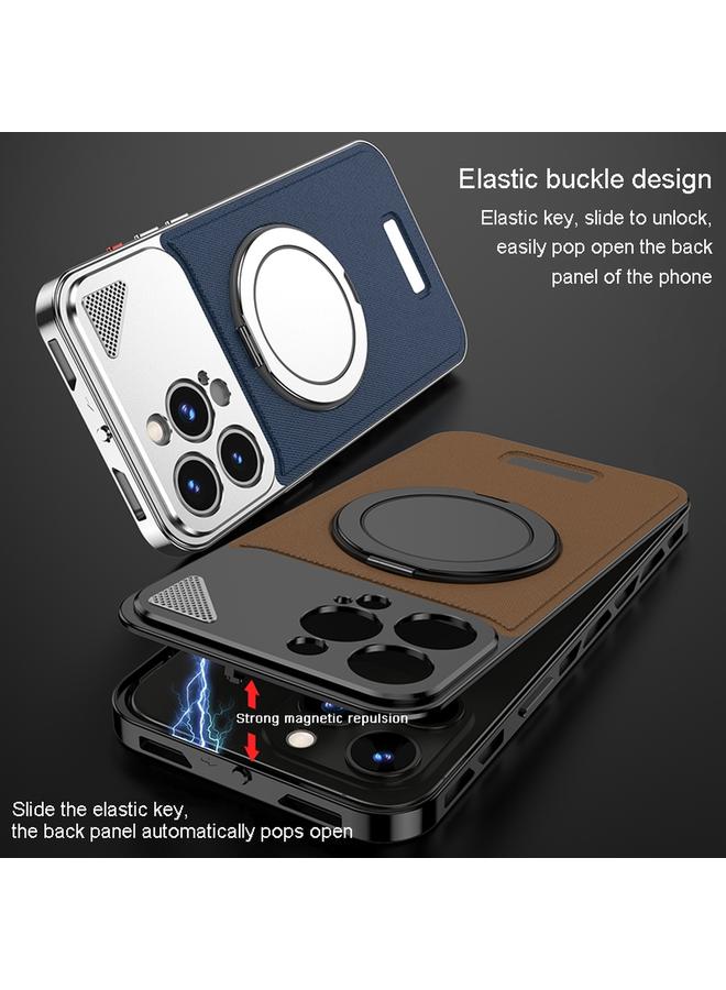 اس-توب جراب لهاتف iPhone 15 Pro Max مزود بإبزيم معدني قابل للدوران 360 درجة وحامل مغناطيسي من MagSafe - Image 4