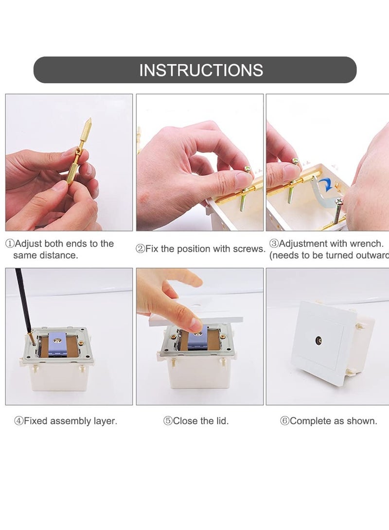 Zikra 10-Piece Screw Support Bar Kit for Box Repair, Model 86, Wall-Mounted Switch Socket Box Repair Tool, Electrical Accessory (Gold) - Image 3