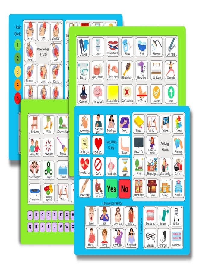 Hidaya Prints Plastic Communication Boards Set- Non Verbal Aid for Autism Kids and Adults Aphasia Stroke Patients, Versatile Home and Hospital Use - Image 1