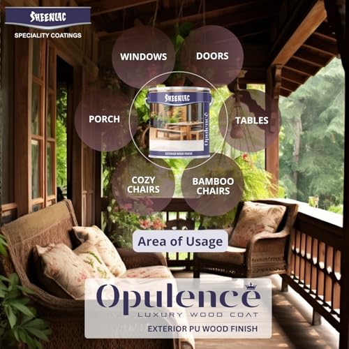 Sheenlac Opulence Exterior Polyurethane Varnish 1L — Glossy Finish | Premium PU Wood Coating for Outdoor Furniture & Joinery | UV Resistant | Moisture Proof | Long-Lasting Durability - Image 3