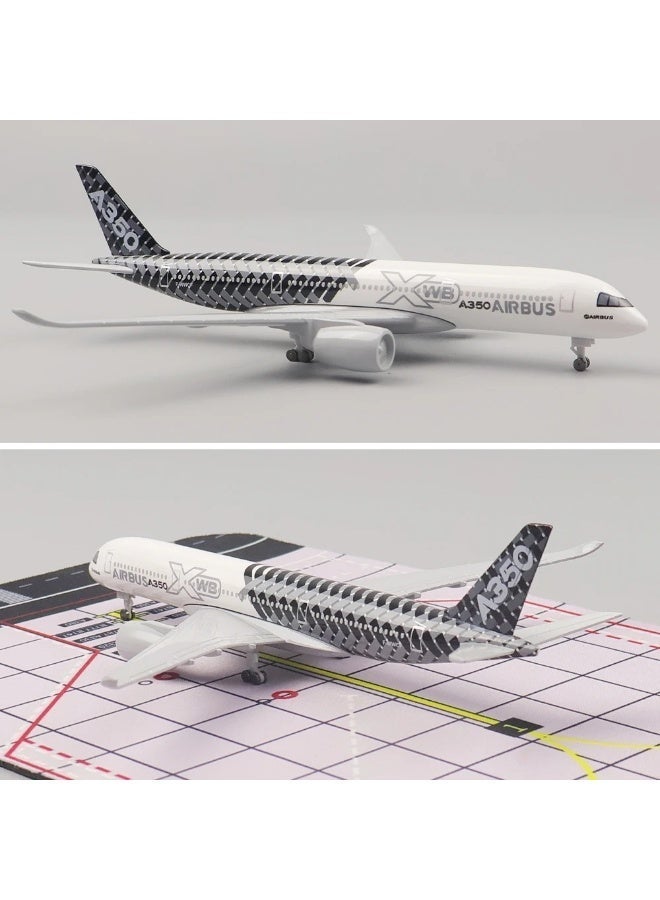 20cm Airbus A350 Prototype Model, Carbon Fiber & Alloy Diecast Plane with Wheels, DIY Assembly Aviation Collectible Gift - Image 3