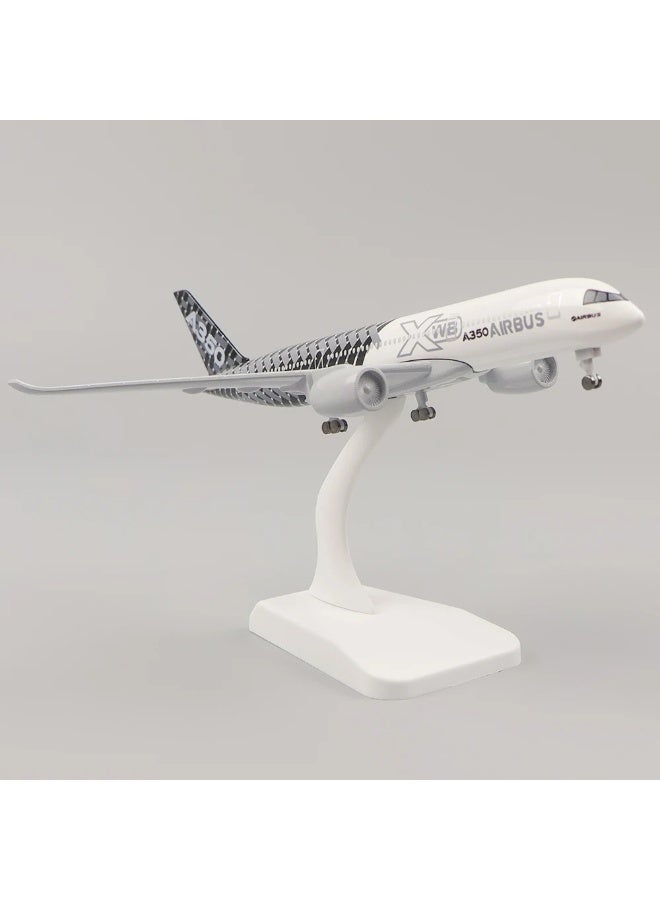 20cm Airbus A350 Prototype Model, Carbon Fiber & Alloy Diecast Plane with Wheels, DIY Assembly Aviation Collectible Gift - Image 1