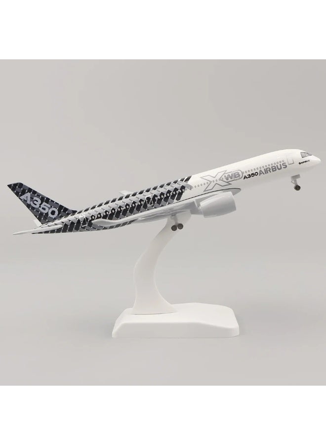 20cm Airbus A350 Prototype Model, Carbon Fiber & Alloy Diecast Plane with Wheels, DIY Assembly Aviation Collectible Gift - Image 2
