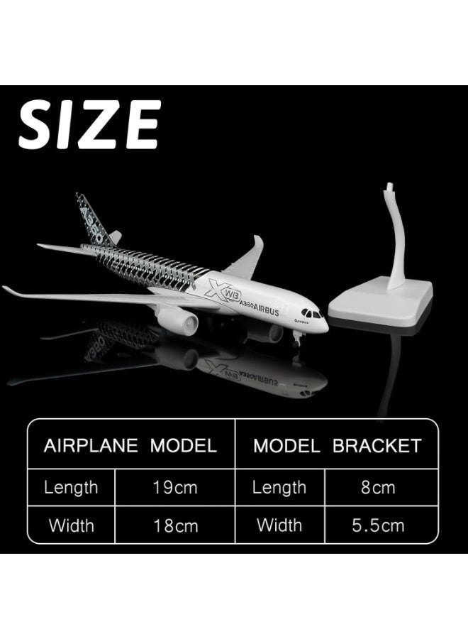 20cm Airbus A350 Prototype Model, Carbon Fiber & Alloy Diecast Plane with Wheels, DIY Assembly Aviation Collectible Gift - Image 4