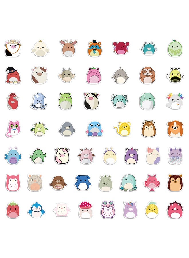 NIBEMINENT 50 Pcs Squishmallow Deco Kit Waterproof Stickers, High Definition Printing Bright Colors, Suitable for Laptop Skateboard Luggage Water Bottle Guitar DIY - Image 1
