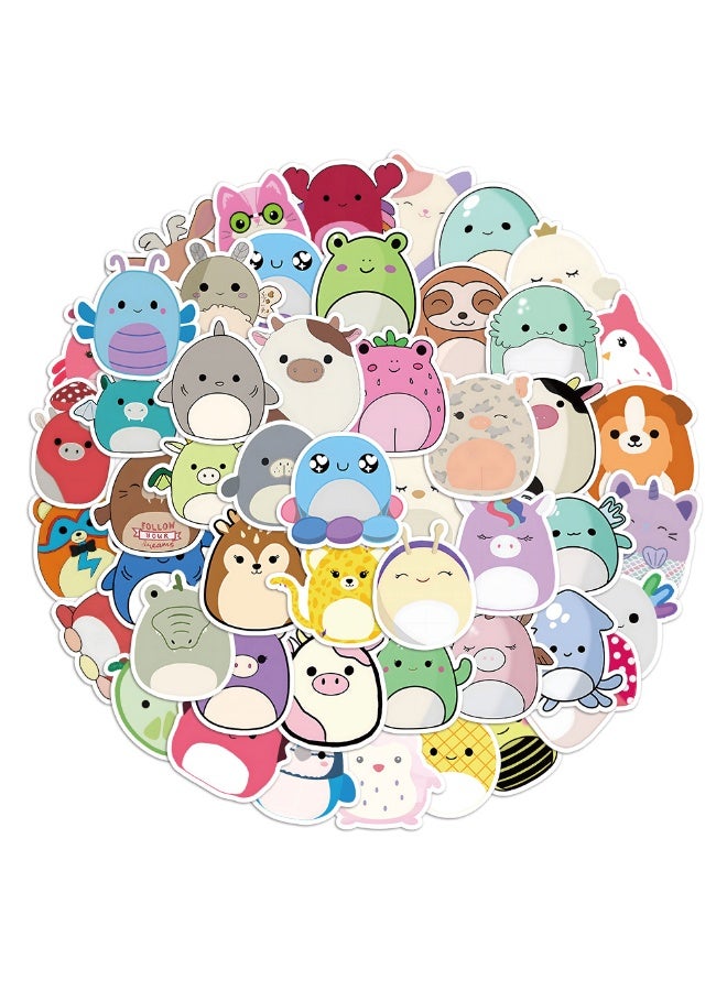 NIBEMINENT 50 Pcs Squishmallow Deco Kit Waterproof Stickers, High Definition Printing Bright Colors, Suitable for Laptop Skateboard Luggage Water Bottle Guitar DIY - Image 3
