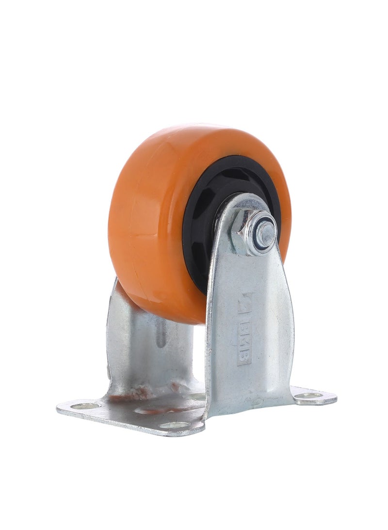 BMB tools 2-Piece 75mm Orange PVC Medium Duty Caster Double Ball Bearing - Rigid - Plate - Image 2