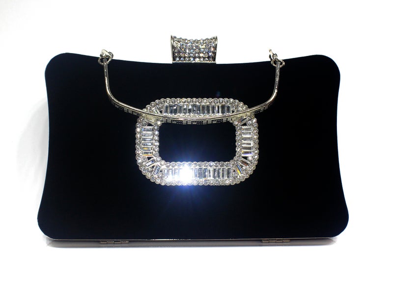 Rv Clasp Diamond Evening Bag Velvet Evening Dress Banquet Bag Party Diamond Evening Bag Ladies Clutch Bag - Image 1