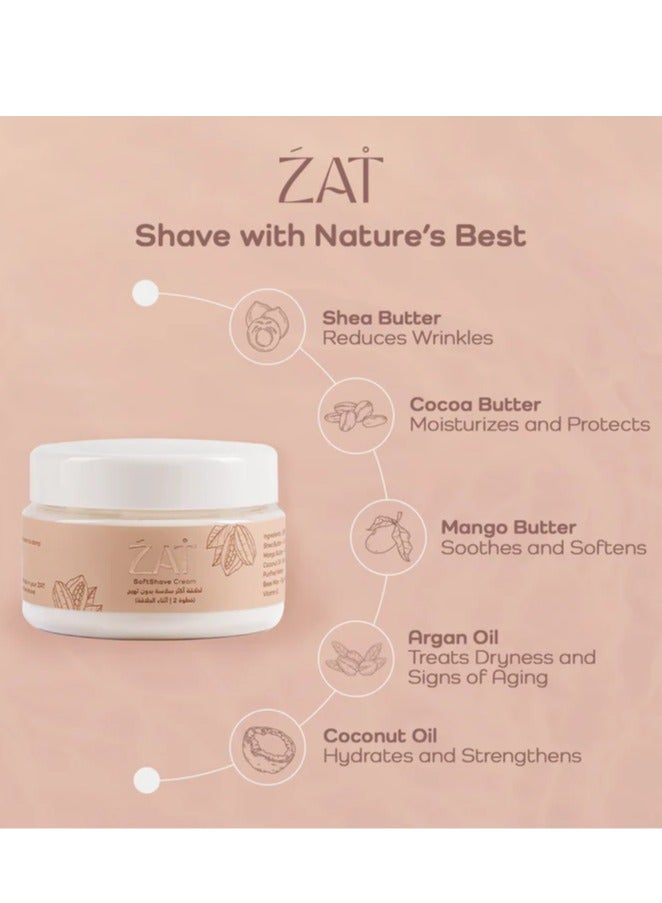 ذات روتين الحلاقة ZAT (كريم الحلاقة الناعم 150 مل + ماكينة حلاقة Trio) - Image 3