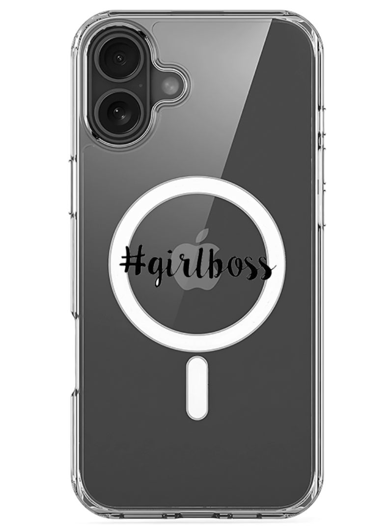 Theodor iPhone 16 Magsafe Magnetic Case Compatible with Wireless Charging, Shockproof Phone Bumper Cover - Girl boss 2 - Image 1