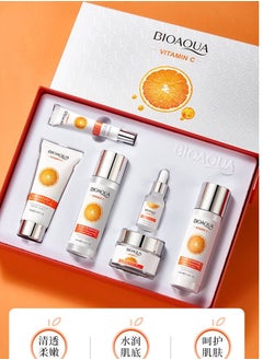 BIOAQUA 6 In 1 Vitamin C Moisturizing Beautiful Hydrating Shrink Pore Skin Care Set  - Image 2