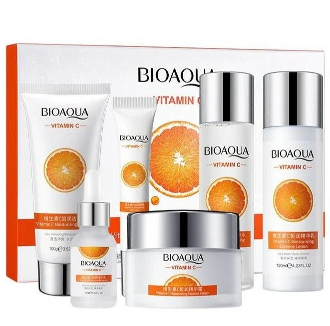 BIOAQUA 6 In 1 Vitamin C Moisturizing Beautiful Hydrating Shrink Pore Skin Care Set - Image 1